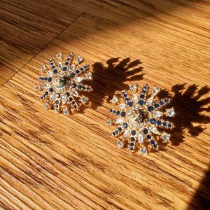 Blue crystal stud earrings